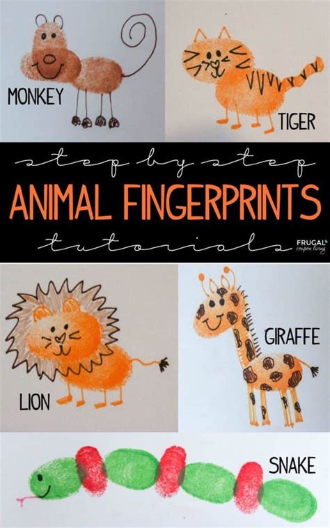 Zoo Animals Fingerprint Art for Kids