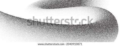 Dotwork Swoosh Pattern Vector Background Black Grunge Noise Stipple Dots Wave Sand Grain