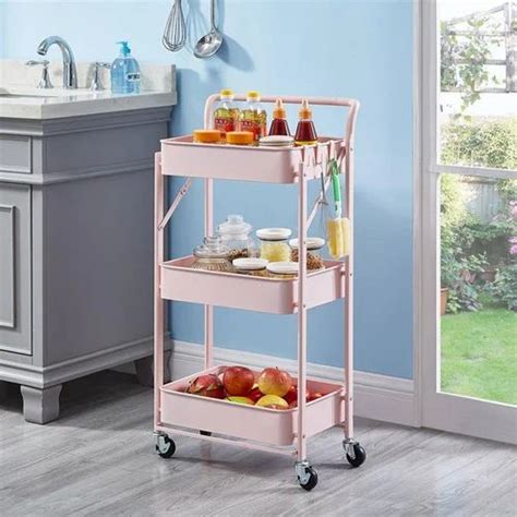 Movable Tiers Home Kitchen Organizer Rolling Storage Shelf Trolley