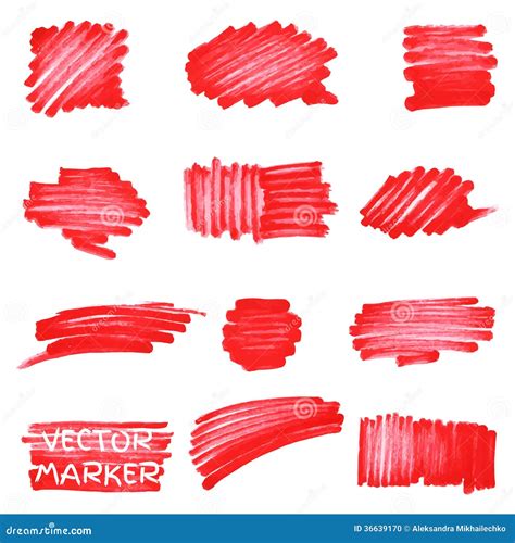 Set Of Vector Marker Spots Stock Vector Illustration Of Collection