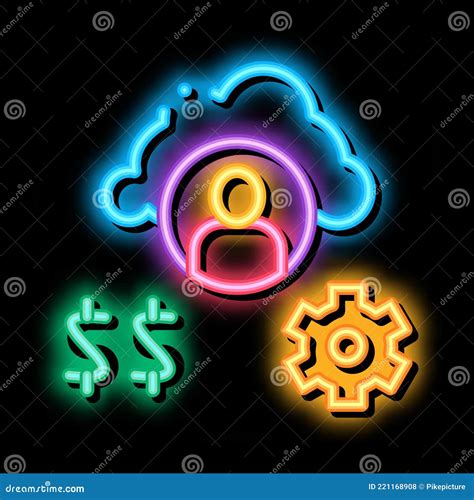 Human Working For Money Neon Glow Icon Illustration Stock Vector