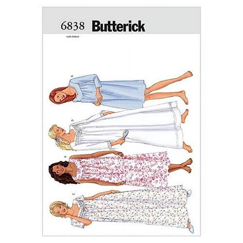 Butterick Ladies Easy Sewing Pattern 6838 Nightgowns Sleepwear