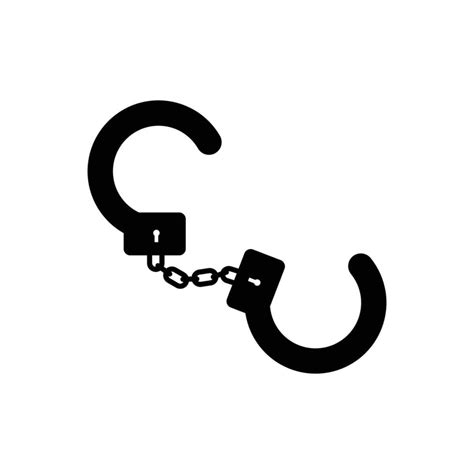 Handcuffs Icon Design Criminal Arrest Sign And Symbol Equipment For
