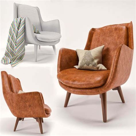 Mid Century Sofa and Chair set 3D model for download | CGSouq.com