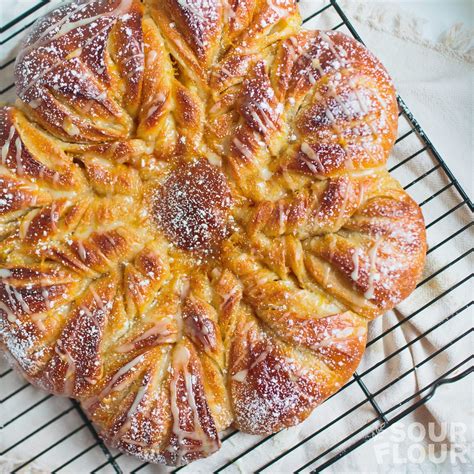 Orange Cardamom Sourdough Brioche Star Bread