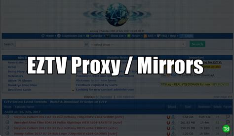 Eztv Proxy Sites List Eztv Unblock Mirrors