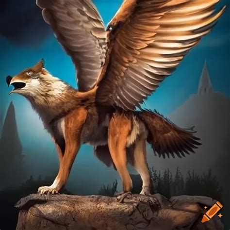 Image Of A Wolf With Eagle Wings On Craiyon