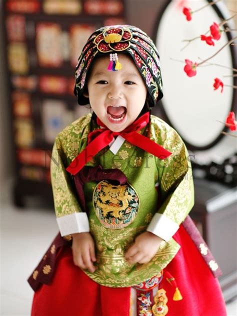 Hanbok Robe Traditionnelle Enfants Asiatiques Costume Traditionnel