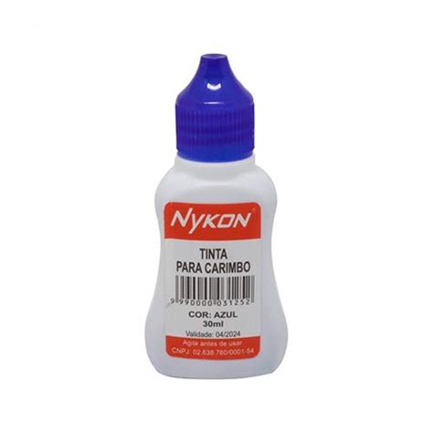 Tinta para Carimbo Automático Nykon Azul 30ml Loja de Carimbos