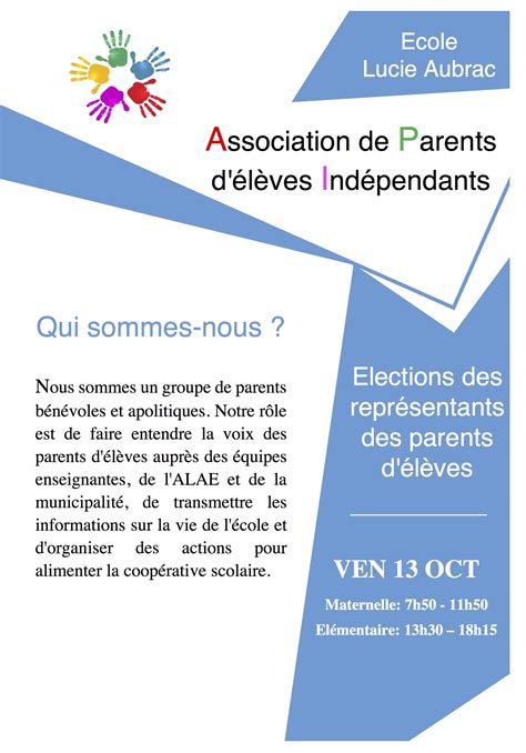 Elections Des Repr Sentants Des Parents D L Ves Api Lucie Aubrac