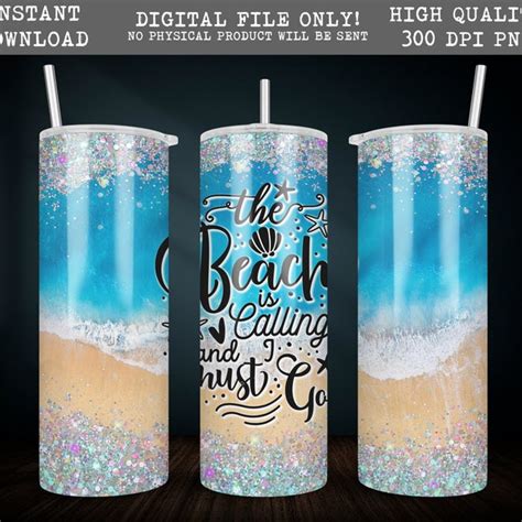 Glitter Beach Tumbler Etsy