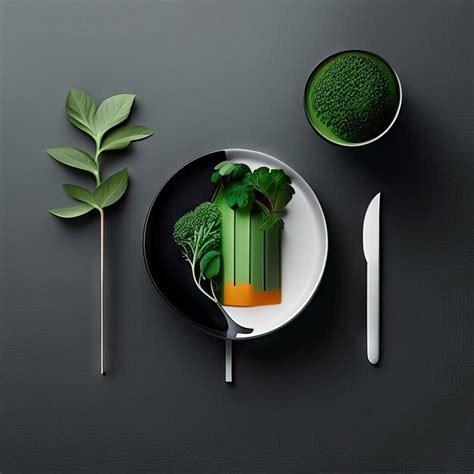 Premium AI Image | Minimalist plate of vegan food