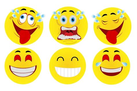 Premium Vector Set Of Smileys Faces Emoji With Emotion