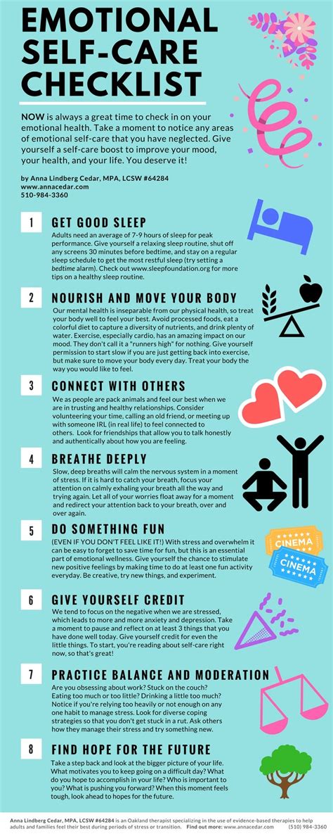 Emotional Self Care Checklist Therapy For Real Life Anna Lindberg