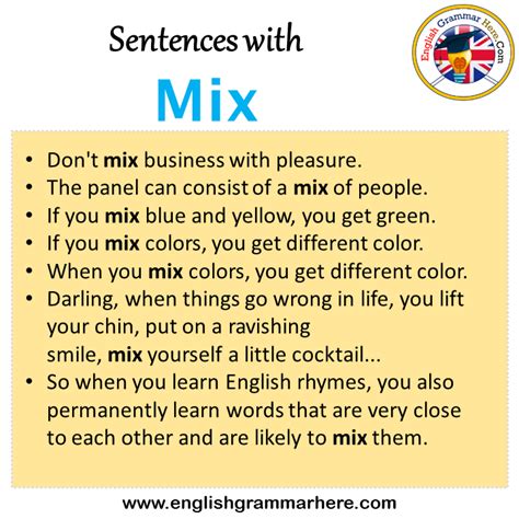 Sentences with Mix, Mix in a Sentence in English, Sentences For Mix ...