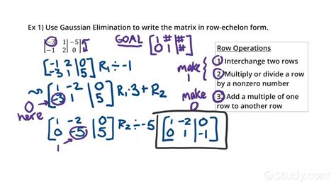 Converting To Row Echelon Form Using Gaussian Elimination Precalculus