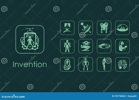 Set Of Invention Simple Icons Stock Vector Illustration Of Research