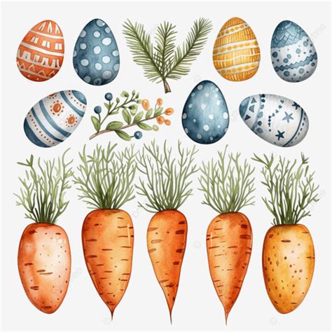 Watercolor Cute Easter Carrot Easter Elements Watercolor Carrot