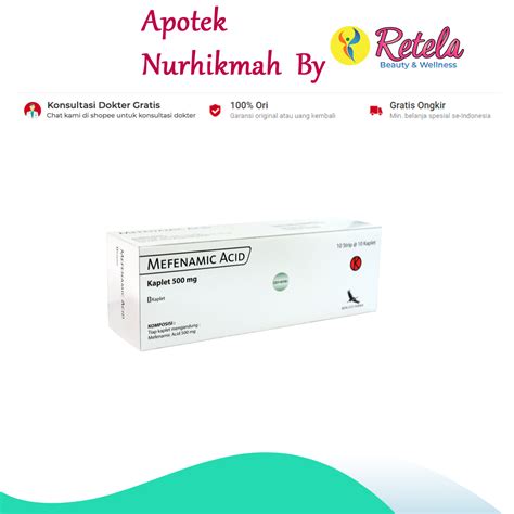 Jual Mefenamic Acid Mg Strip Tablet Meredakan Nyeri Ringan