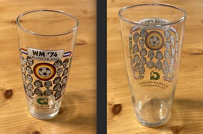 Sammler Glas WM 74 Deutschland Glückauf Brauerei Gelsenkirchen Bierglas