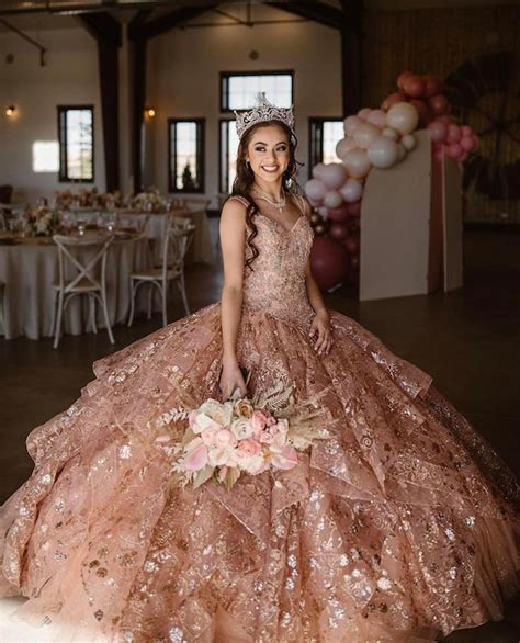 Beautiful Prom Dress Rose Gold Luxury Quinceanera Dress 2021 Etsy España