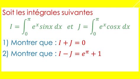 Intégration par partie exercice corrigé YouTube