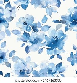 Sweet Flower Watercolor Seamless Patternsoft Pastel Stock Vector