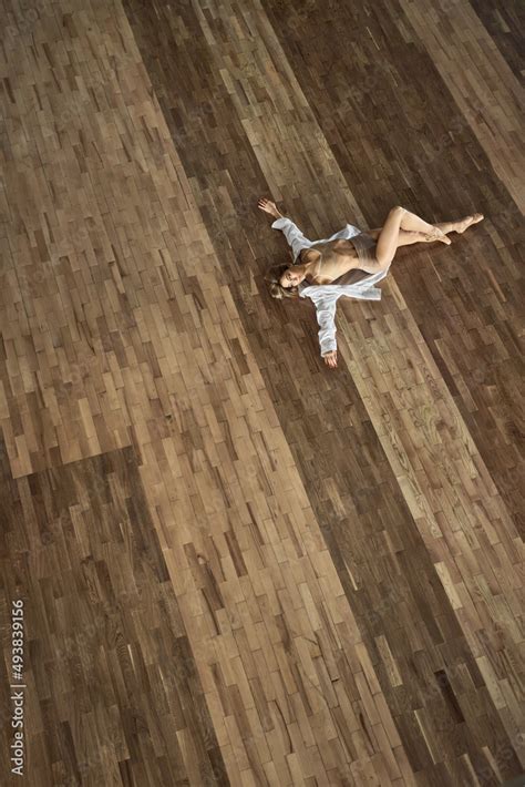 Blonde Ballet Dancer Posing Inside Dance Hall Stock Photo Adobe Stock