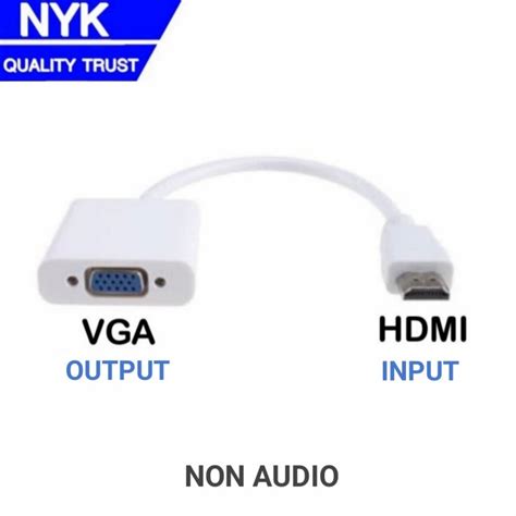 Jual HDMI To VGA Converter Cable Non Audio NYK Shopee Indonesia