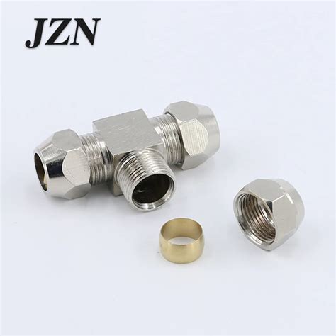 6 PCS Brass Nickel Plated Fittings Brass Fittings Tubing Aluminium