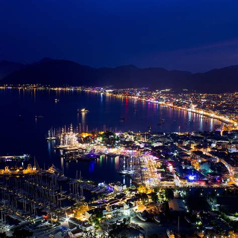 Nightlife Cityscape Holiday Marmaris Night Townscape Turkey Hd