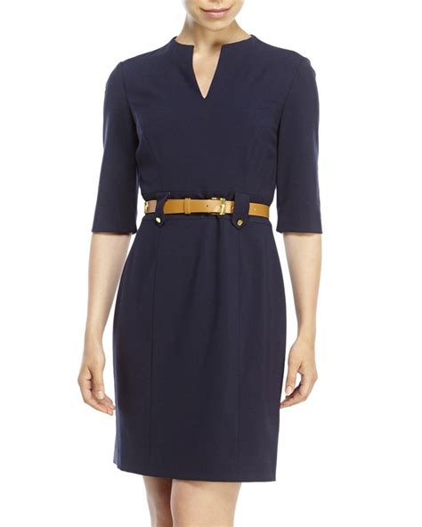 Tahari Arthur S Levine Navy Tahari By Arthur S Levine Petite V Neck