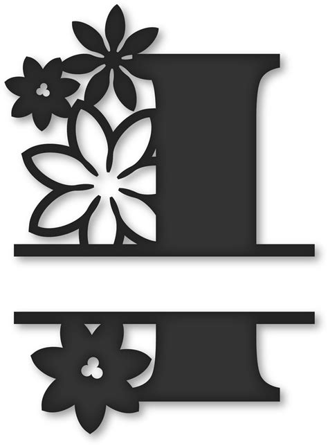 Flower Split Monogram I Flower Split Monogram R Clipart Full Size