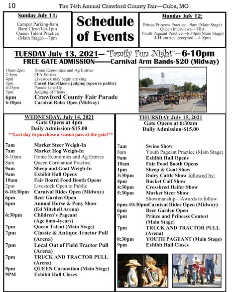 Event Schedule – Crawford County Fair