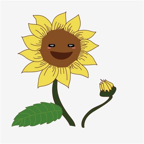 Girasol Planta Ilustración De Planta De Dibujos Animados Girasol Feliz