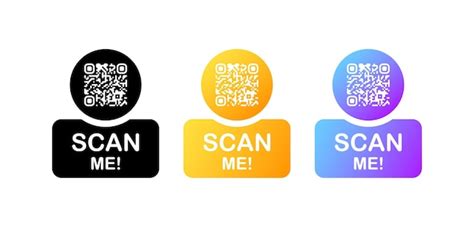 Premium Vector Scan Me Flat Color Scan The Qr Code Vector Icons