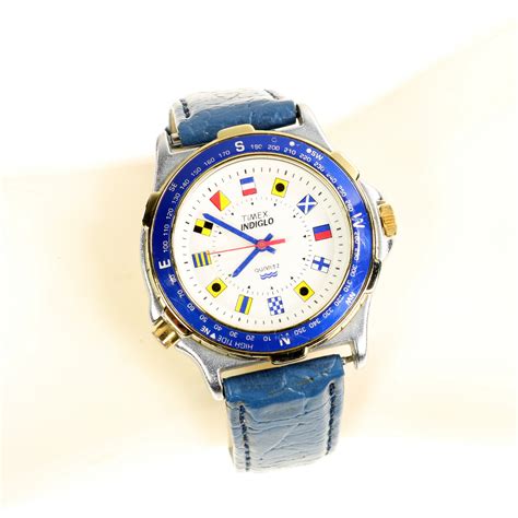 Timex Indiglo Watch Gents Nautical Flags Maritime Compass Etsy Timex Indiglo Timex Vintage