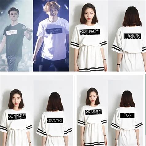 2016 summer women dress KPOP EXO white money Dress EXO K EXO M overdose ...