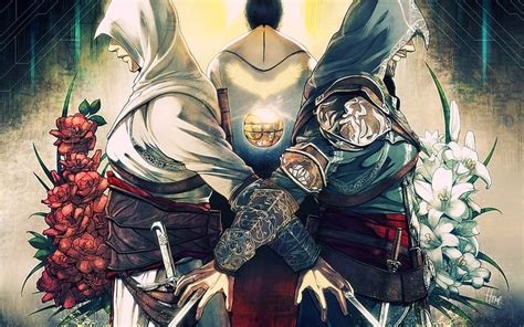 Hd Wallpaper Leader Of The Italian Assassins Assassins Creed Altair And Ezio Wallpaper Flare