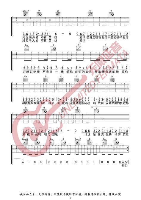 孤勇者吉他谱 陈奕迅 简单版吉他弹唱谱 吉他堂