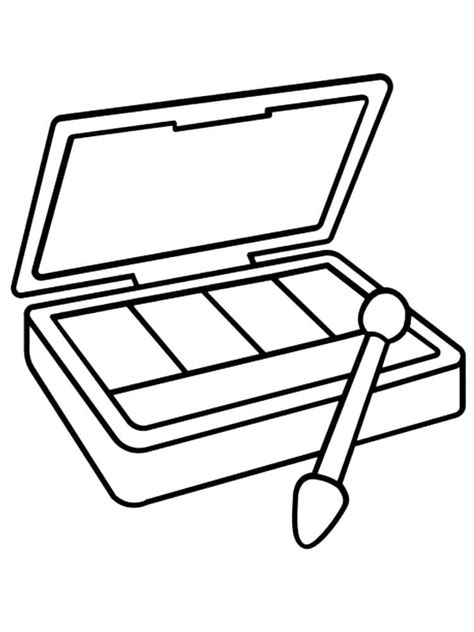 Paleta De Maquiagem Para Colorir - Desenhos de Paleta de Maquiagem Básica para Colorir e Imprimir ...