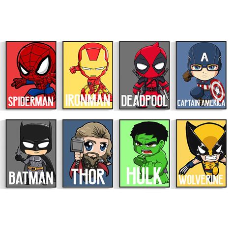 Superhero Kids Bedroom Decor, Superhero Prints, Superhero Comic Print, Superhero Wall Art ...