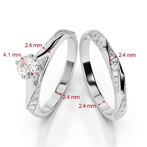 Gold Platinum Round Cut Diamond Bridal Set Ring Agdr 2059