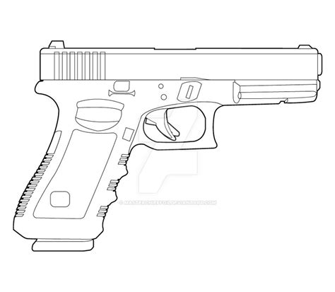 Glock 17 Lineart By Masterchieffox On Deviantart