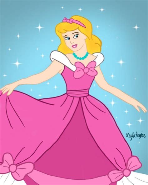 Heres My Doodle Of Cinderella In Her Pink Dress 💖 Comment Your