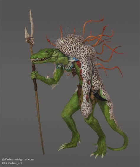 Art Lizardfolk Circles Of Spore Druid Commission R Dnd