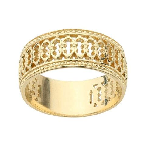 14k Solid Gold Ring Womens Anniversary Wedding Victorian Band Size 7