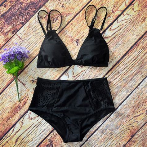 Dream T Two Piece Bikini Summer Fit Black Bikini Swimsuits Swimwear String Bikinis