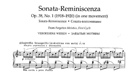 Nikolai Medtner Sonata Reminiscenza Op 38 No 1 With Score YouTube