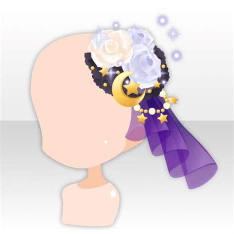 A Woman S Head With A Flower And Crescent Decoration On It Against A